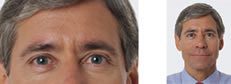 man's eyes wide open