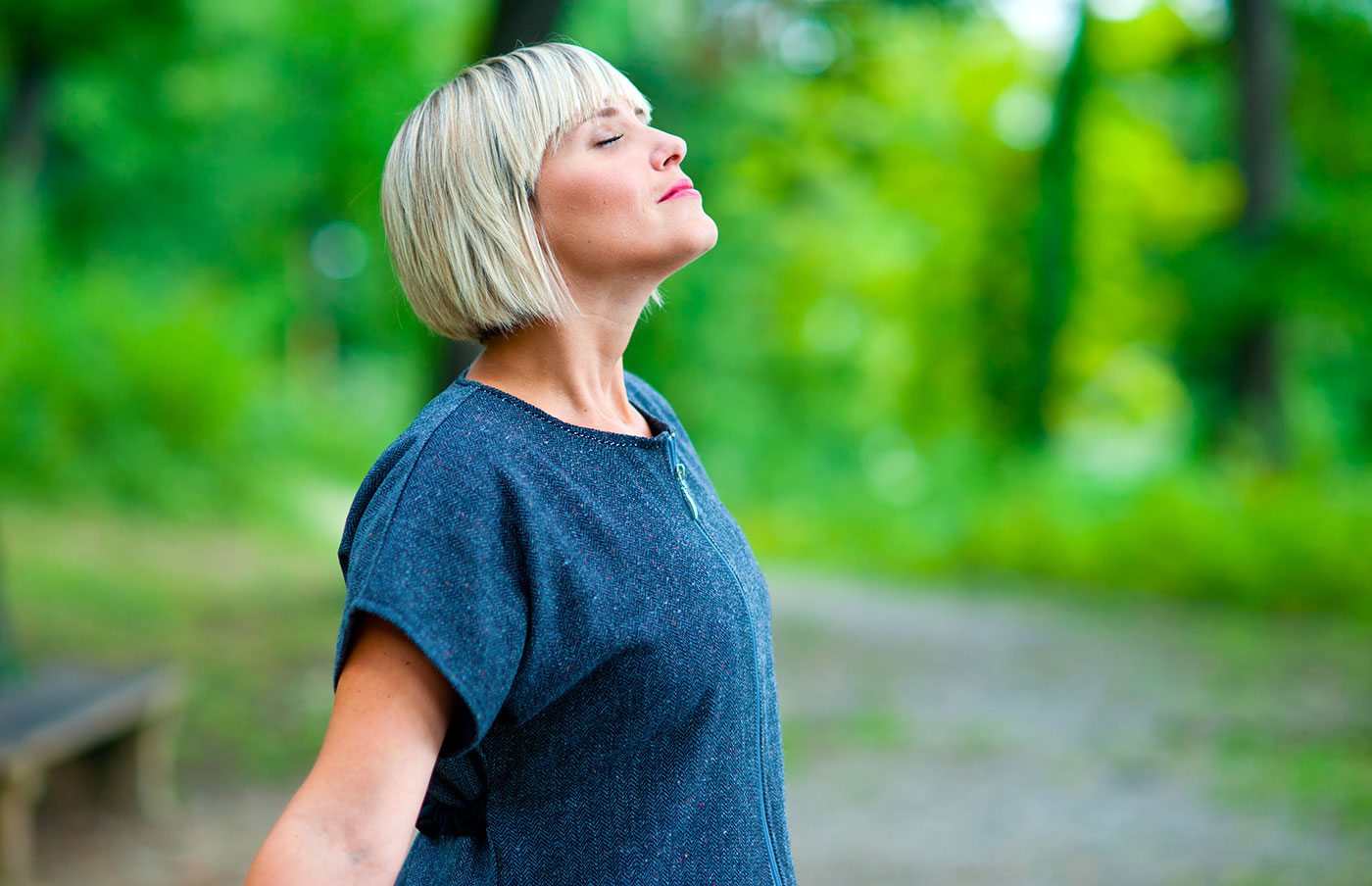 Woman Breathing Fresh Air Allergies