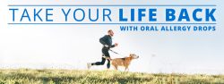 Take your life back with oral allergy drops. man jogging with dog