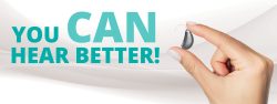 you can hear better. person holding hearing aid