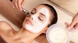 patient getting face mask put on