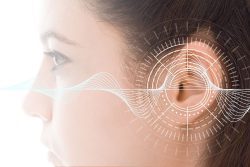 Hearing image on woman