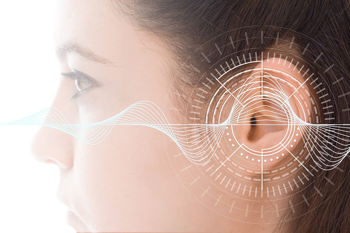 Hearing image on woman